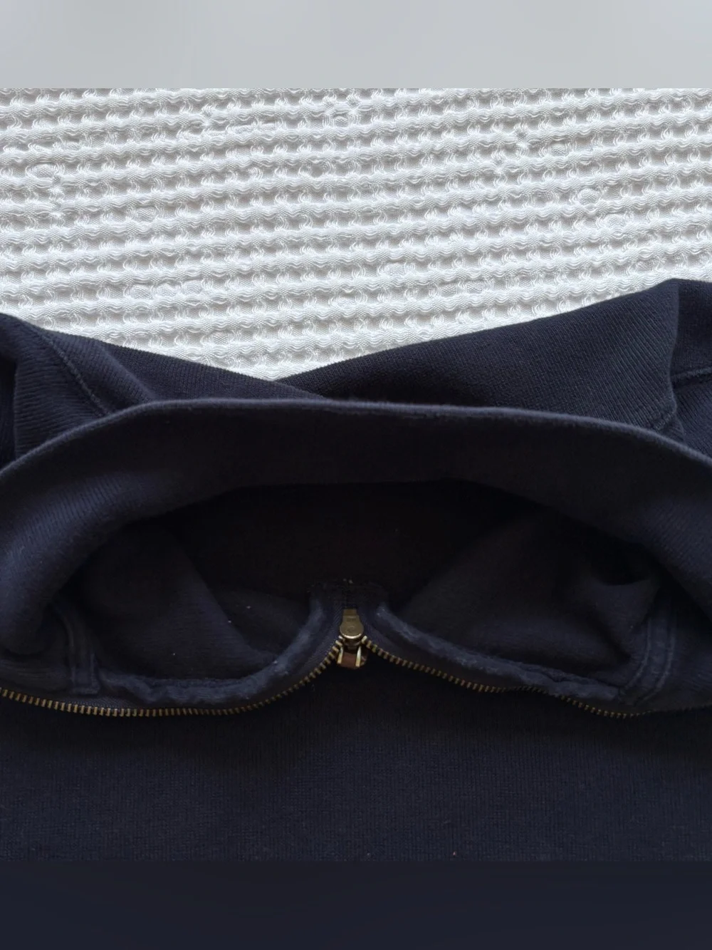 Polo Ralph Lauren Quarter Zip Estate Rib Pullover Navy Blue Pony Cotton - M